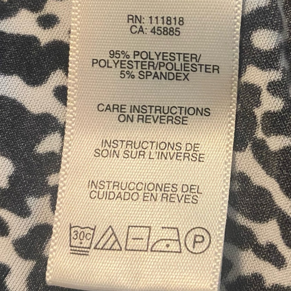 MICHAEL KORS Women Animal Print Black & White Elastic sleeve Dress - size L - Picture 9 of 12